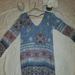 Blue patterned dress